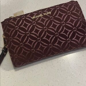 Michael Kors Plum Patterned Clutch